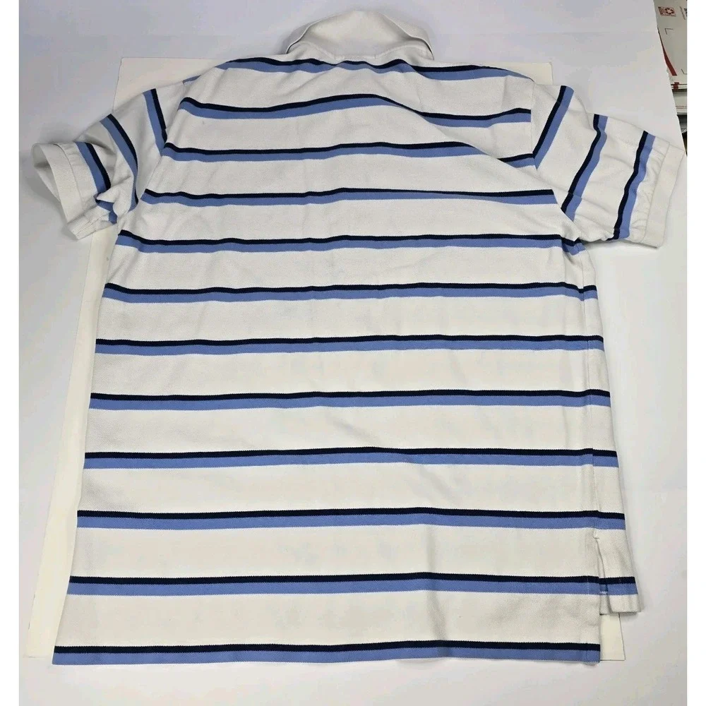 Polo Ralph Lauren Men's Cotton Soft Polo Shirt Striped Sz Large‎ Blue White